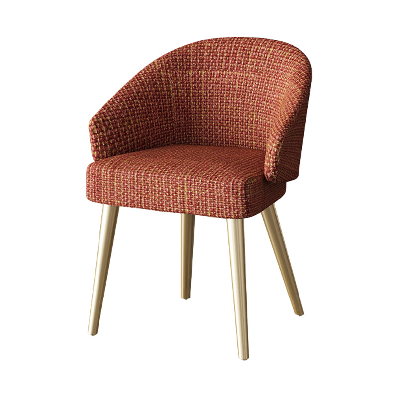 Fauteuil d'intérieur scandinave rembourré avec dossier Parsons, chaise de salle à manger en métal
