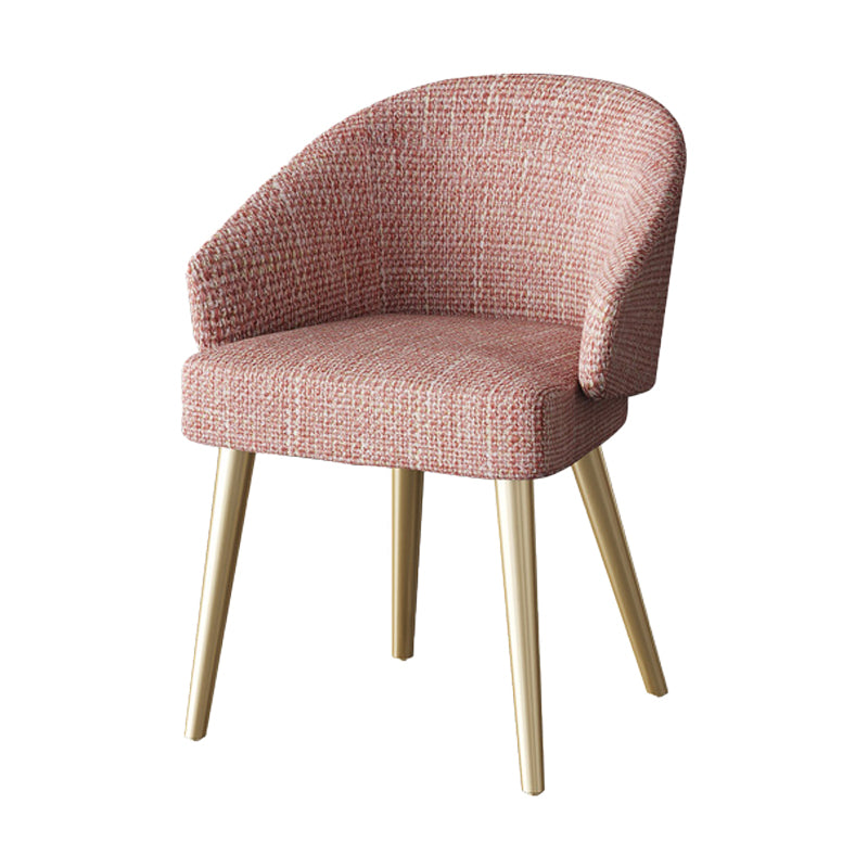 Fauteuil d'intérieur scandinave rembourré avec dossier Parsons, chaise de salle à manger en métal