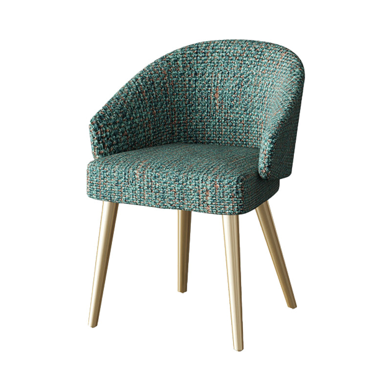 Fauteuil d'intérieur scandinave rembourré avec dossier Parsons, chaise de salle à manger en métal