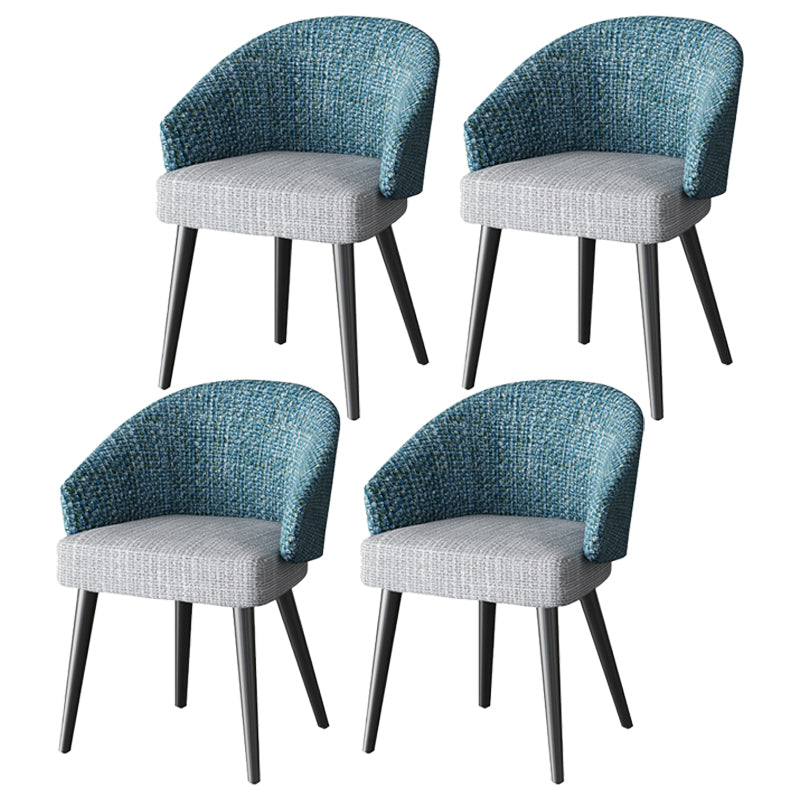 Sillón interior escandinavo tapizado Parsons Back Silla de comedor de metal