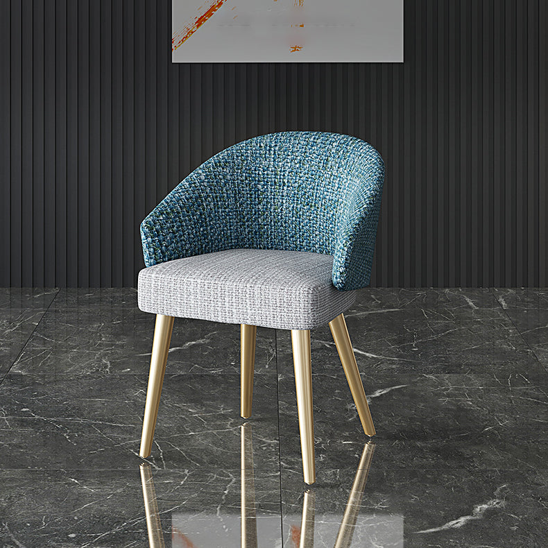 Fauteuil d'intérieur scandinave rembourré avec dossier Parsons, chaise de salle à manger en métal