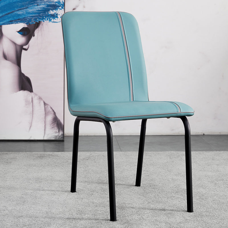 Chaise latérale de salle à manger contemporaine en métal, chaise sans bras à dossier solide pour salle à manger