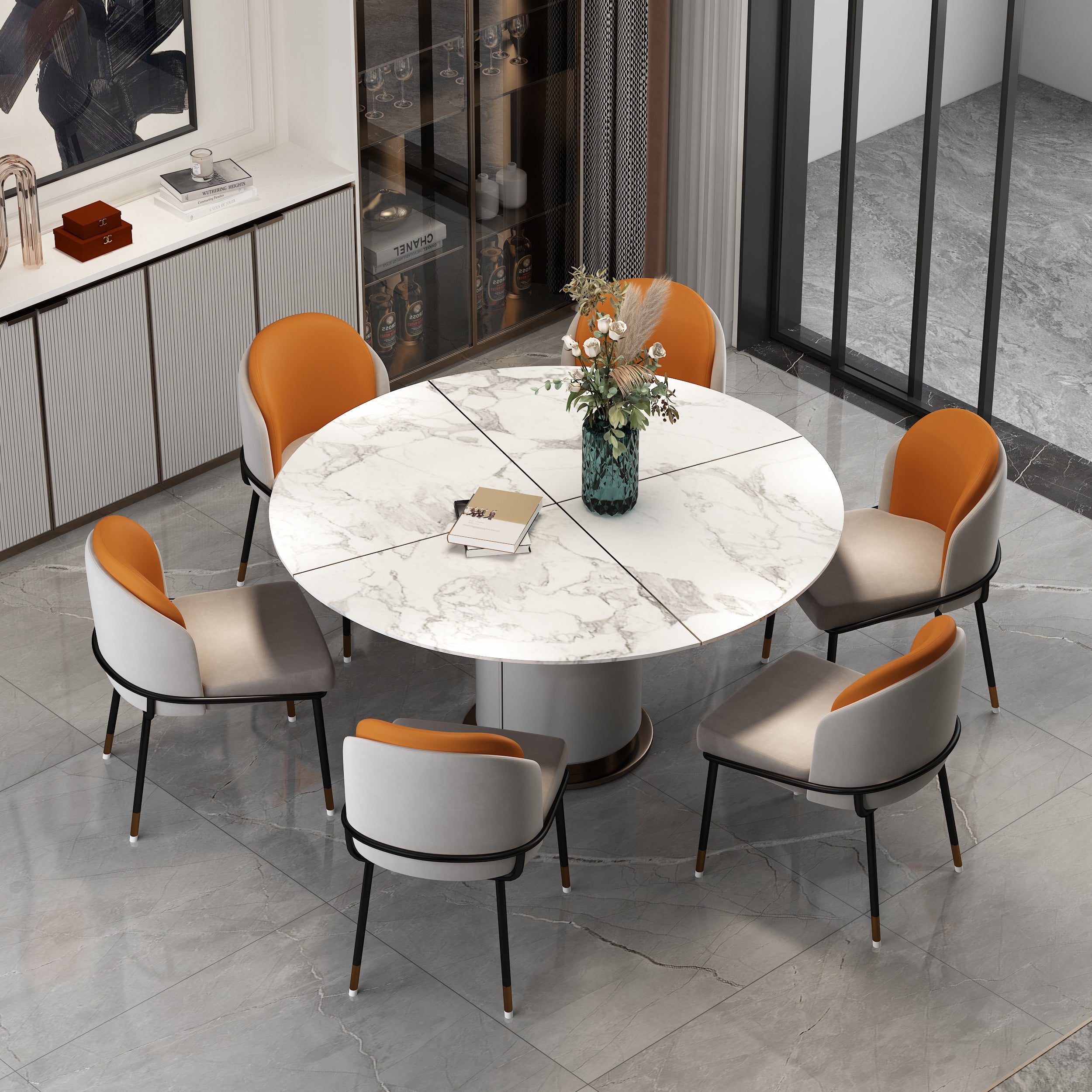 Sillas sin brazos de comedor de metal Glam, sillas tapizadas de comedor para restaurante