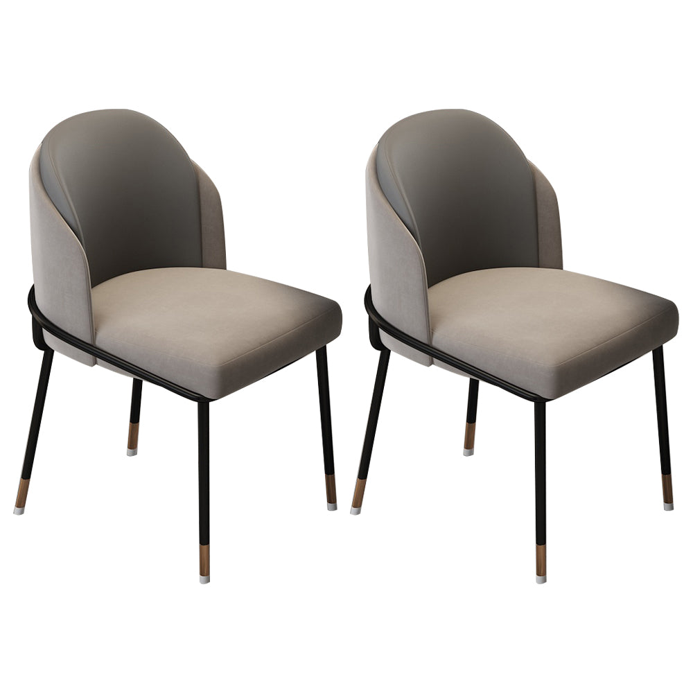 Sillas sin brazos de comedor de metal Glam, sillas tapizadas de comedor para restaurante