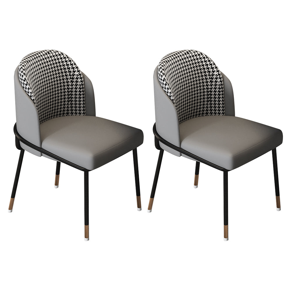 Sillas sin brazos de comedor de metal Glam, sillas tapizadas de comedor para restaurante