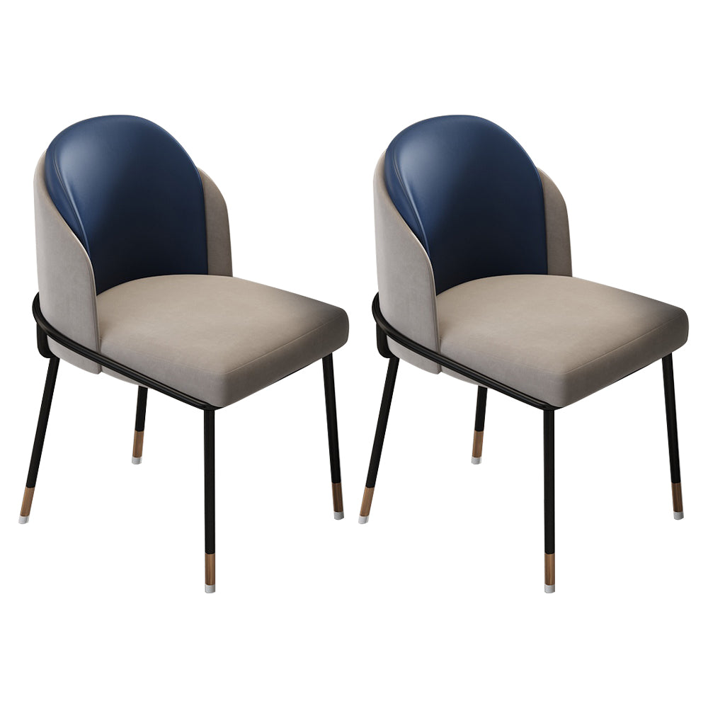 Sillas sin brazos de comedor de metal Glam, sillas tapizadas de comedor para restaurante