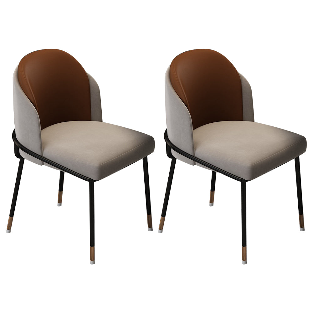 Sillas sin brazos de comedor de metal Glam, sillas tapizadas de comedor para restaurante