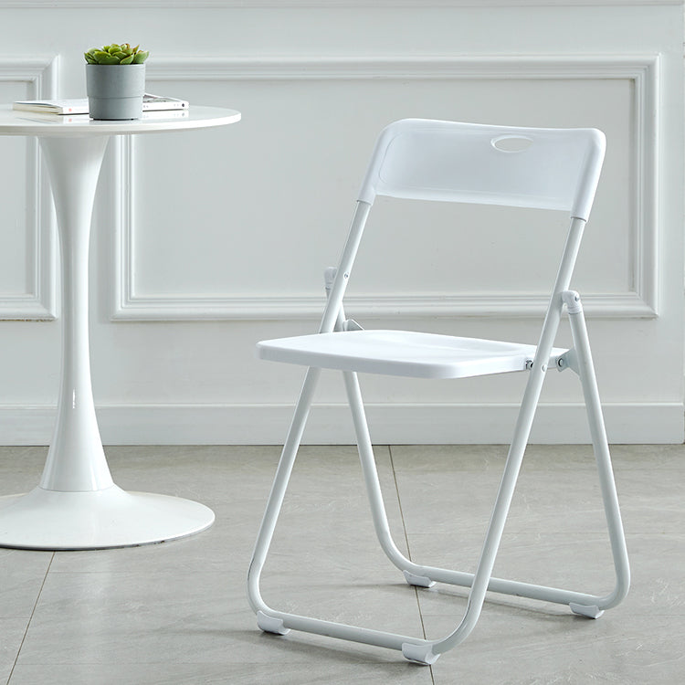 Silla de metal moderna para interiores y exteriores, silla lateral de comedor plegable con respaldo abierto y sin brazos