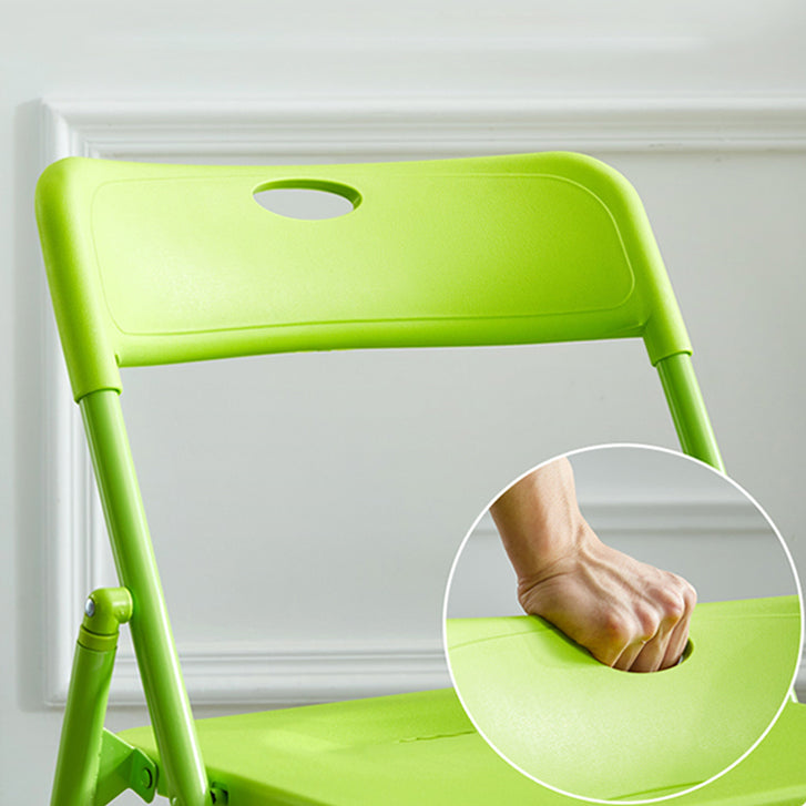 Silla de metal moderna para interiores y exteriores, silla lateral de comedor plegable con respaldo abierto y sin brazos