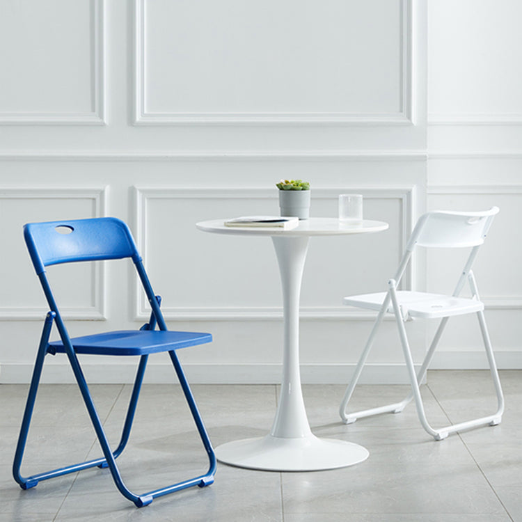 Silla de metal moderna para interiores y exteriores, silla lateral de comedor plegable con respaldo abierto y sin brazos