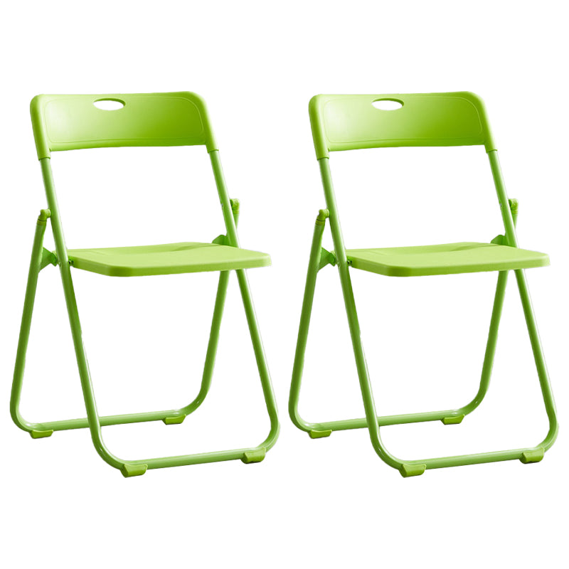 Silla de metal moderna para interiores y exteriores, silla lateral de comedor plegable con respaldo abierto y sin brazos