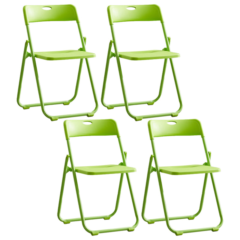 Silla de metal moderna para interiores y exteriores, silla lateral de comedor plegable con respaldo abierto y sin brazos