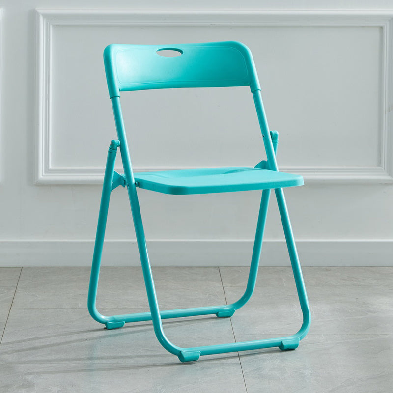 Silla de metal moderna para interiores y exteriores, silla lateral de comedor plegable con respaldo abierto y sin brazos