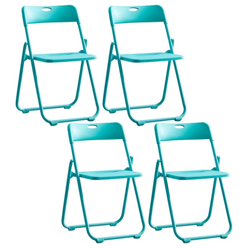 Silla de metal moderna para interiores y exteriores, silla lateral de comedor plegable con respaldo abierto y sin brazos