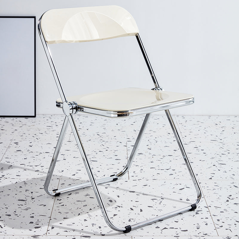 Chaise sans bras de salle à manger contemporaine en métal, chaise latérale de salle à manger simple à dossier ouvert