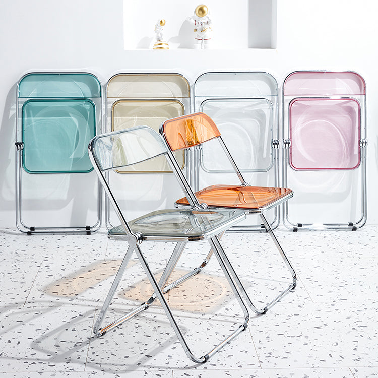 Chaise sans bras de salle à manger contemporaine en métal, chaise latérale de salle à manger simple à dossier ouvert