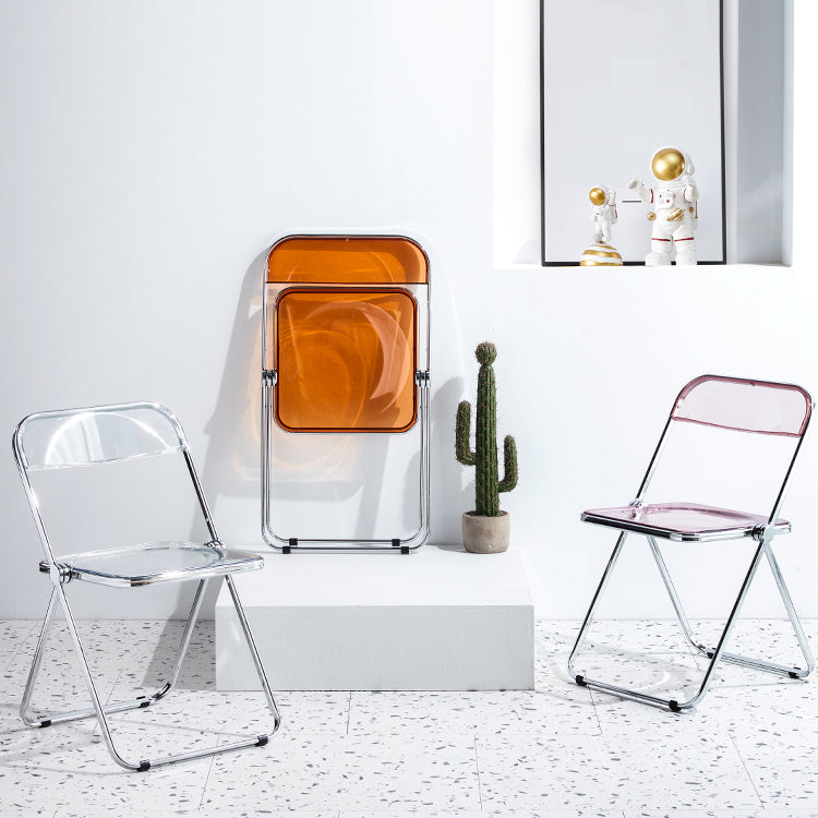 Chaise sans bras de salle à manger contemporaine en métal, chaise latérale de salle à manger simple à dossier ouvert