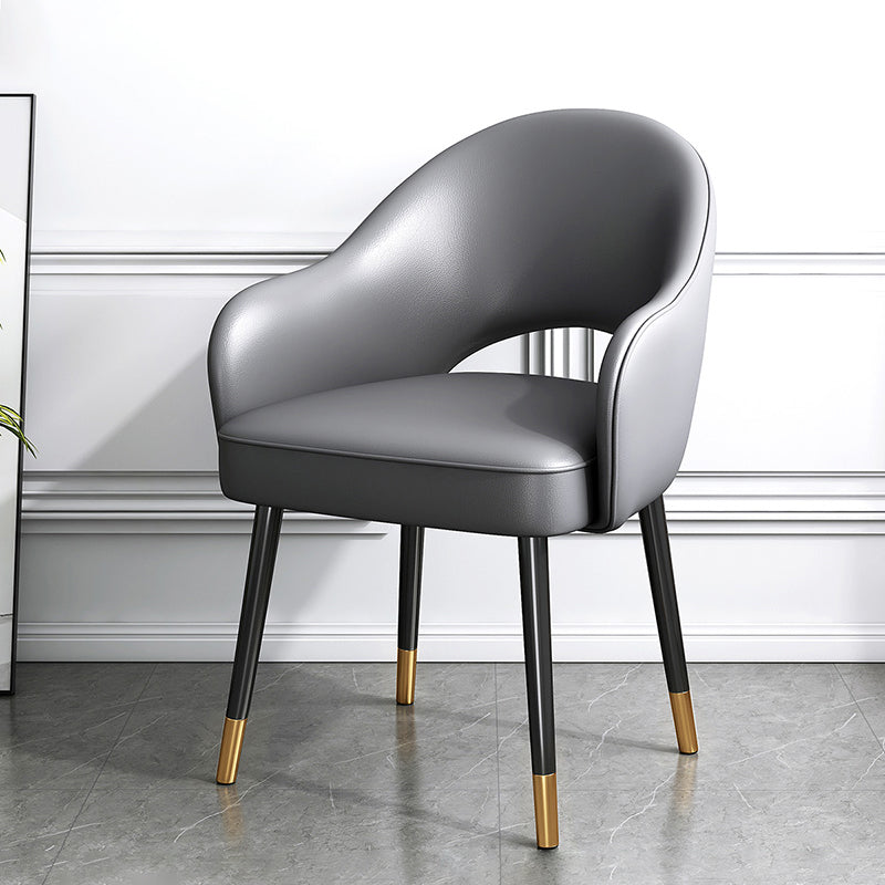 Chaise de salle à manger en métal Glam, chaise latérale de salle à manger simple à dossier ouvert pour Restaurant