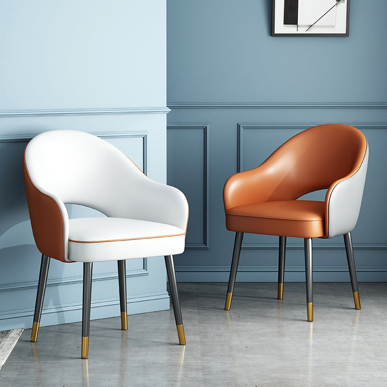 Chaise de salle à manger en métal Glam, chaise latérale de salle à manger simple à dossier ouvert pour Restaurant