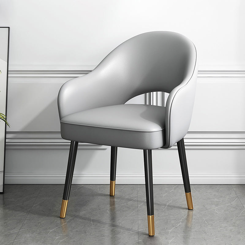 Chaise de salle à manger en métal Glam, chaise latérale de salle à manger simple à dossier ouvert pour Restaurant