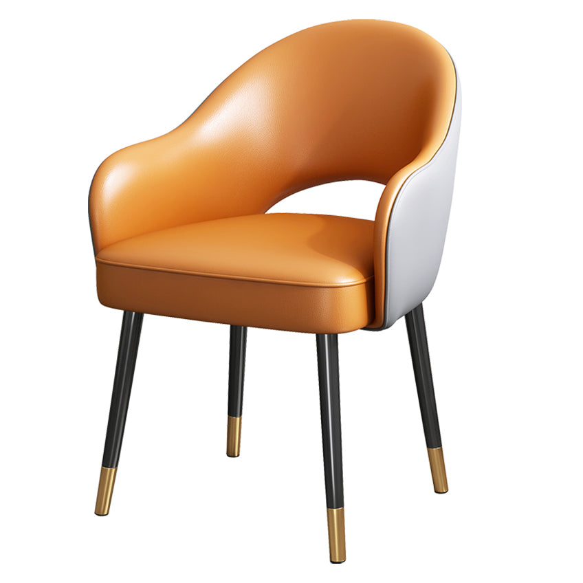 Chaise de salle à manger en métal Glam, chaise latérale de salle à manger simple à dossier ouvert pour Restaurant