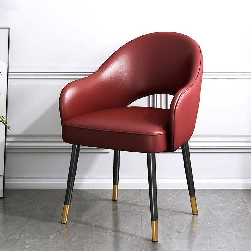Chaise de salle à manger en métal Glam, chaise latérale de salle à manger simple à dossier ouvert pour Restaurant