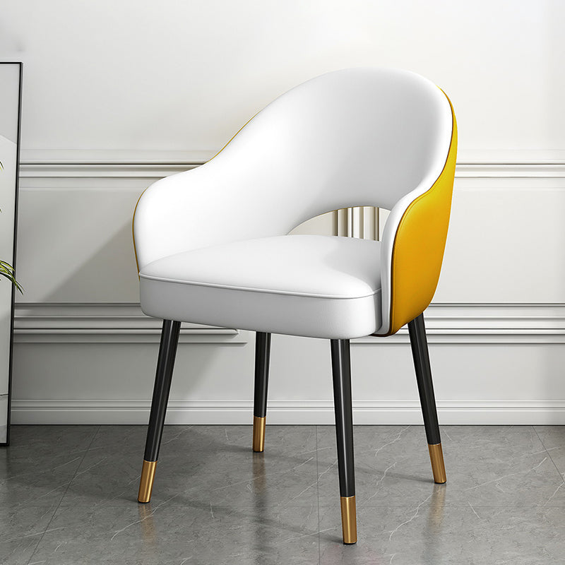 Chaise de salle à manger en métal Glam, chaise latérale de salle à manger simple à dossier ouvert pour Restaurant