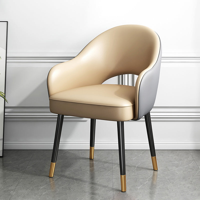 Chaise de salle à manger en métal Glam, chaise latérale de salle à manger simple à dossier ouvert pour Restaurant