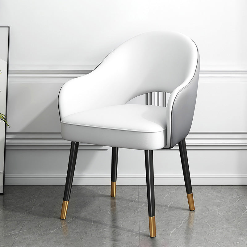 Chaise de salle à manger en métal Glam, chaise latérale de salle à manger simple à dossier ouvert pour Restaurant