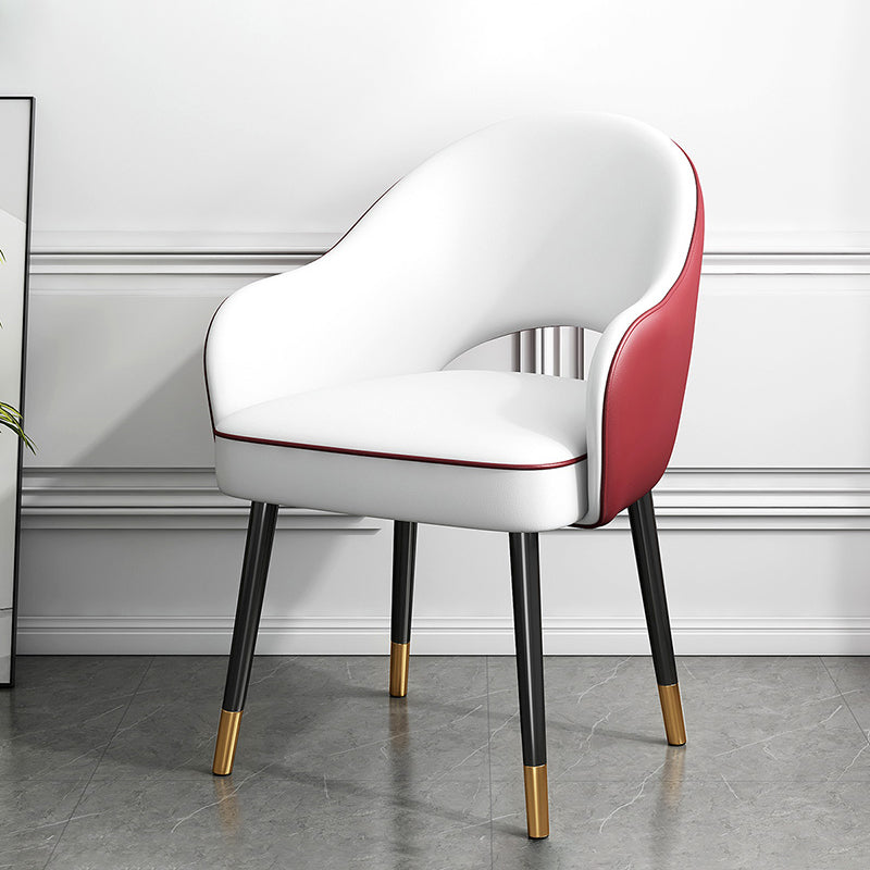 Chaise de salle à manger en métal Glam, chaise latérale de salle à manger simple à dossier ouvert pour Restaurant