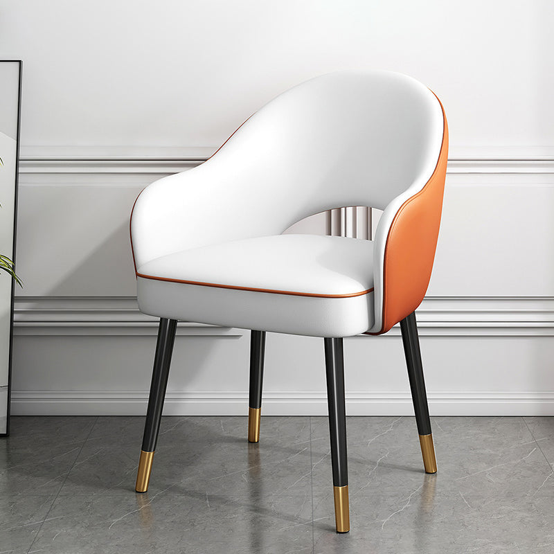 Chaise de salle à manger en métal Glam, chaise latérale de salle à manger simple à dossier ouvert pour Restaurant