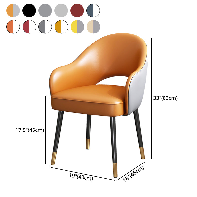 Chaise de salle à manger en métal Glam, chaise latérale de salle à manger simple à dossier ouvert pour Restaurant