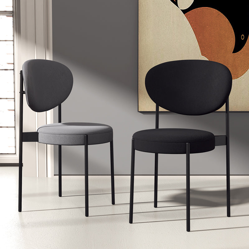 Modern Style Metal Dining Chair Open Back Dining Side Chairs for Kitchen