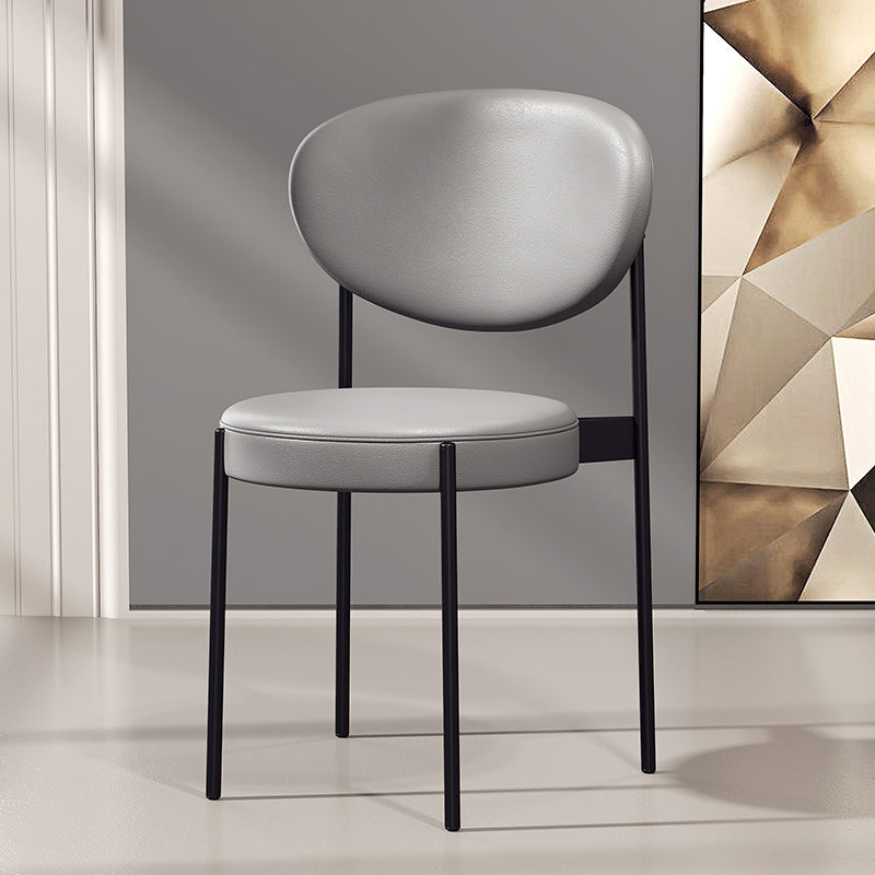 Modern Style Metal Dining Chair Open Back Dining Side Chairs for Kitchen