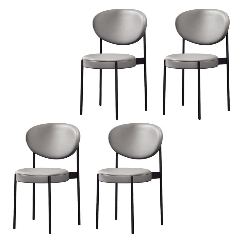Modern Style Metal Dining Chair Open Back Dining Side Chairs for Kitchen