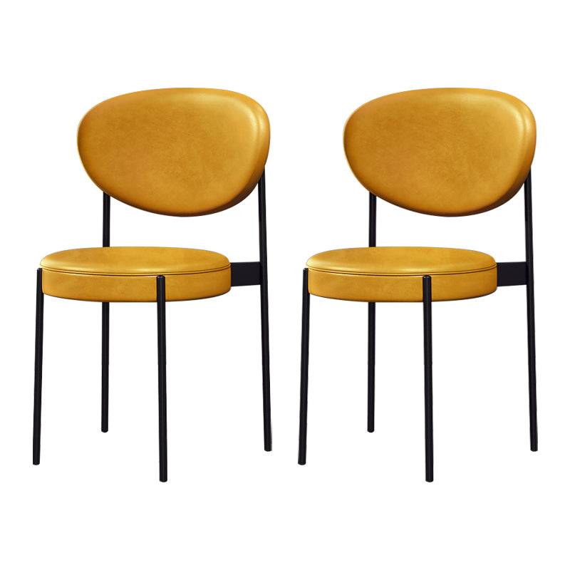 Modern Style Metal Dining Chair Open Back Dining Side Chairs for Kitchen