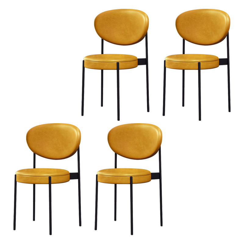 Modern Style Metal Dining Chair Open Back Dining Side Chairs for Kitchen