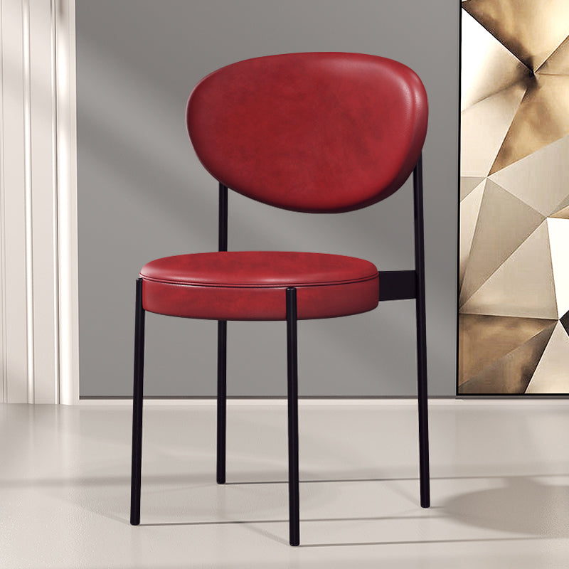 Modern Style Metal Dining Chair Open Back Dining Side Chairs for Kitchen