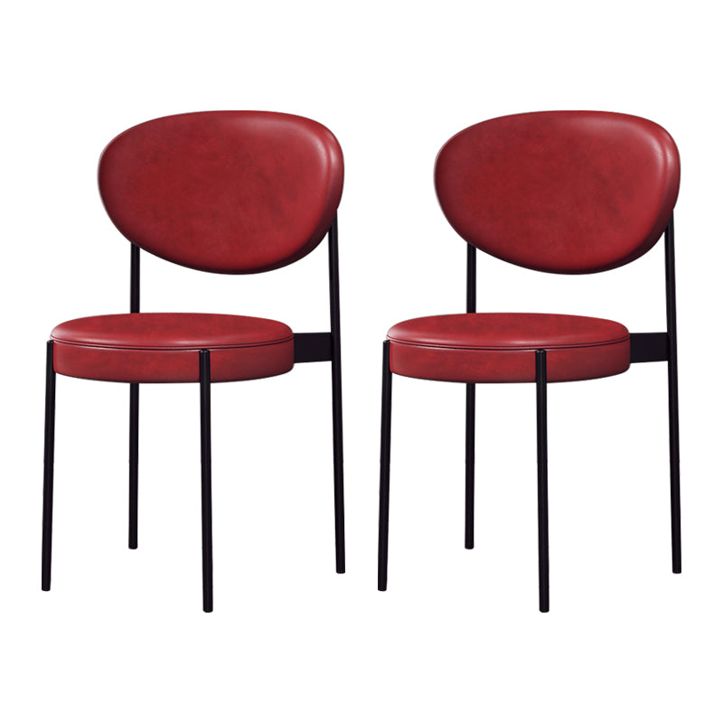 Modern Style Metal Dining Chair Open Back Dining Side Chairs for Kitchen