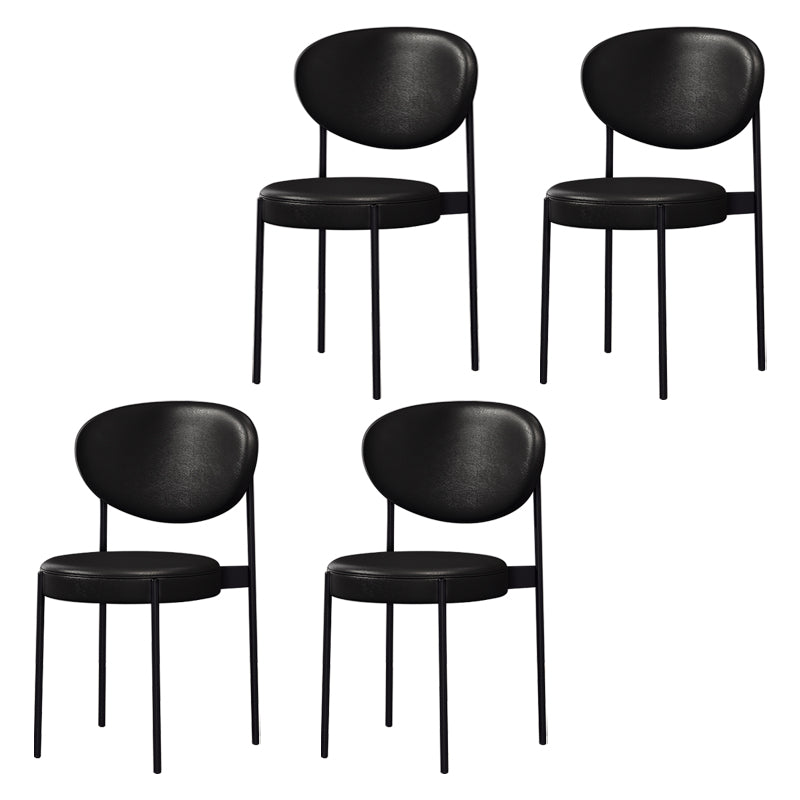Modern Style Metal Dining Chair Open Back Dining Side Chairs for Kitchen