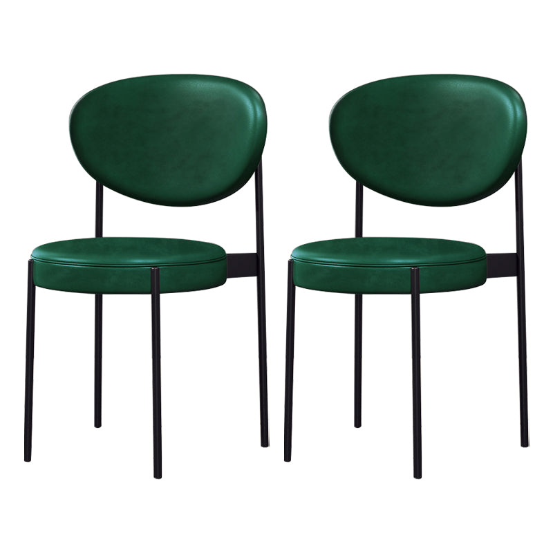 Modern Style Metal Dining Chair Open Back Dining Side Chairs for Kitchen