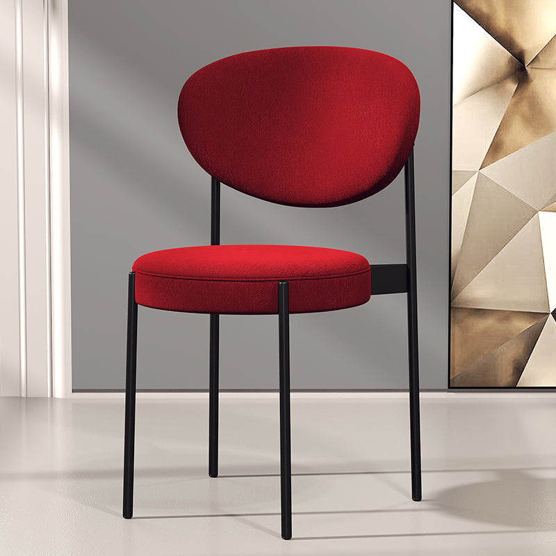 Modern Style Metal Dining Chair Open Back Dining Side Chairs for Kitchen