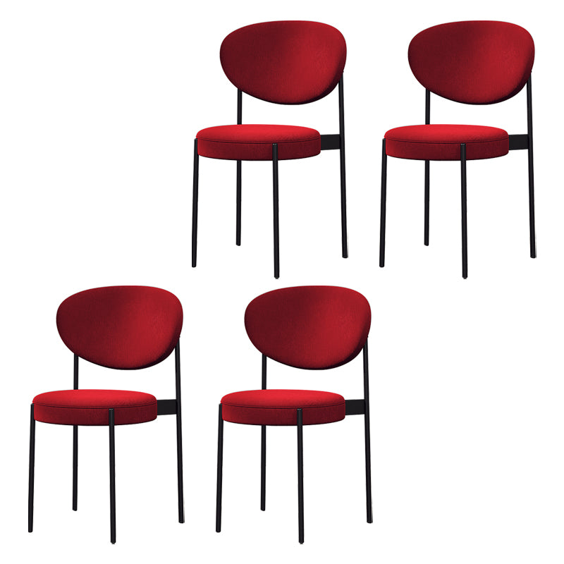Modern Style Metal Dining Chair Open Back Dining Side Chairs for Kitchen