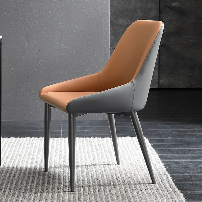 Chaise de salle à manger en métal de style contemporain, chaises latérales à bras Parsons pour cuisine