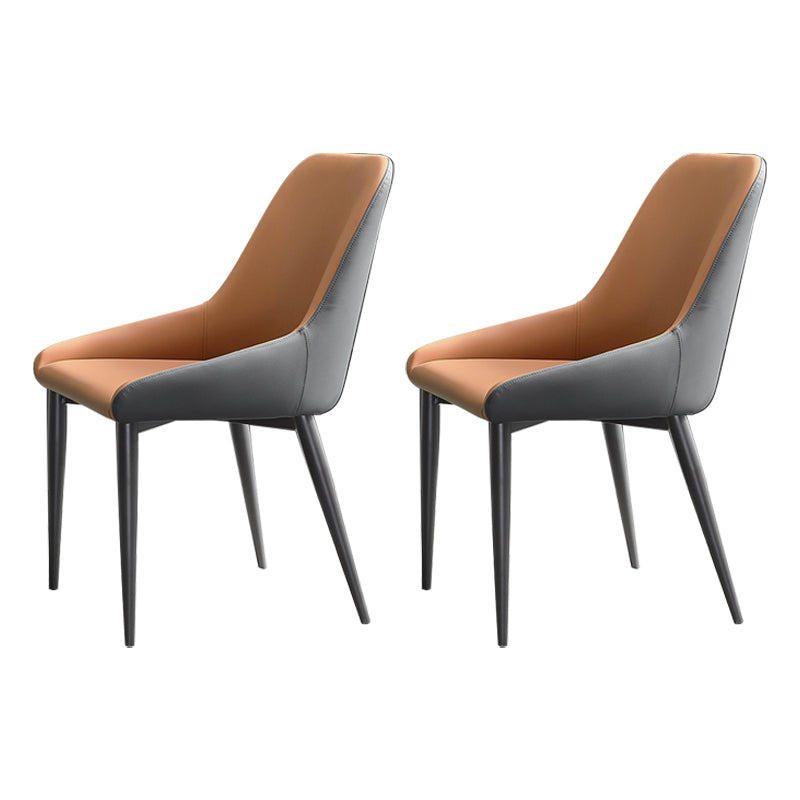 Chaise de salle à manger en métal de style contemporain, chaises latérales à bras Parsons pour cuisine