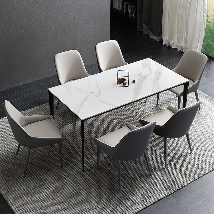 Chaise de salle à manger en métal de style contemporain, chaises latérales à bras Parsons pour cuisine