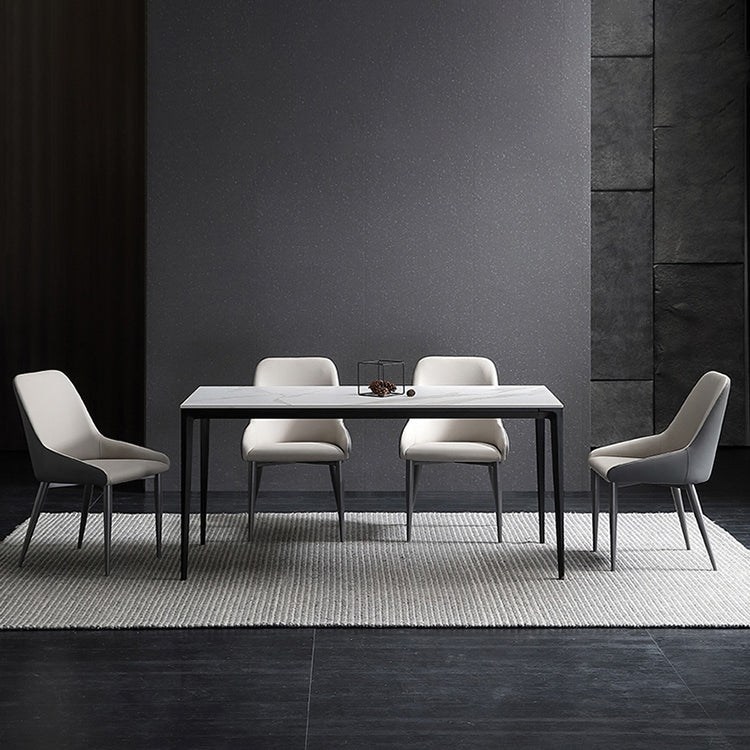 Chaise de salle à manger en métal de style contemporain, chaises latérales à bras Parsons pour cuisine
