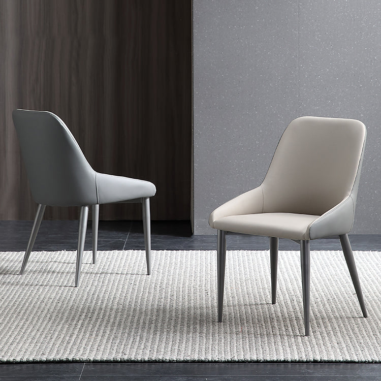 Chaise de salle à manger en métal de style contemporain, chaises latérales à bras Parsons pour cuisine