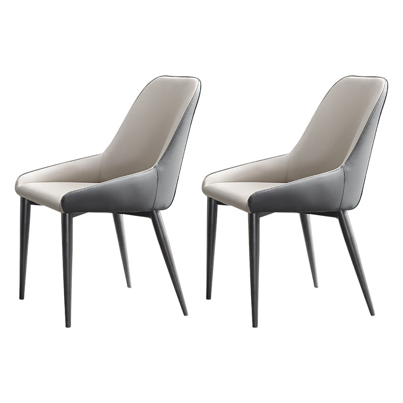 Chaise de salle à manger en métal de style contemporain, chaises latérales à bras Parsons pour cuisine