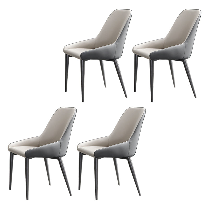 Chaise de salle à manger en métal de style contemporain, chaises latérales à bras Parsons pour cuisine